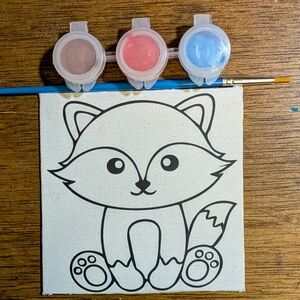 Cute Fox Painting Kit with Paints and Brush